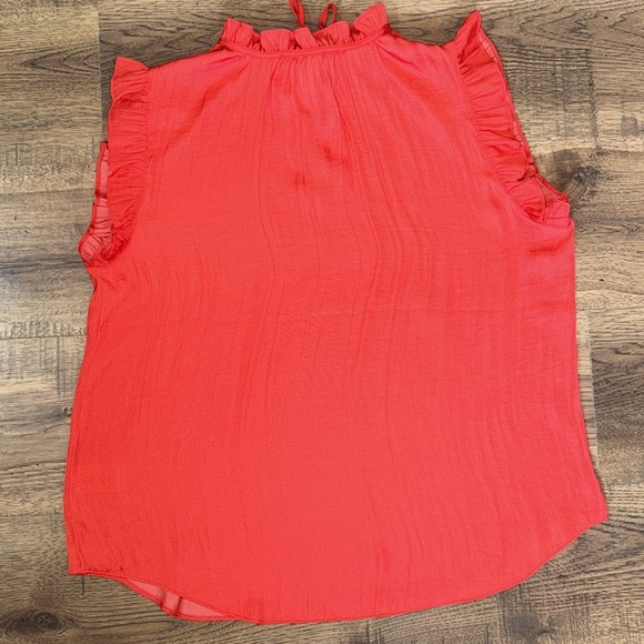 Women's Red Ruffle Sleeve Top - Picture 3 of 4